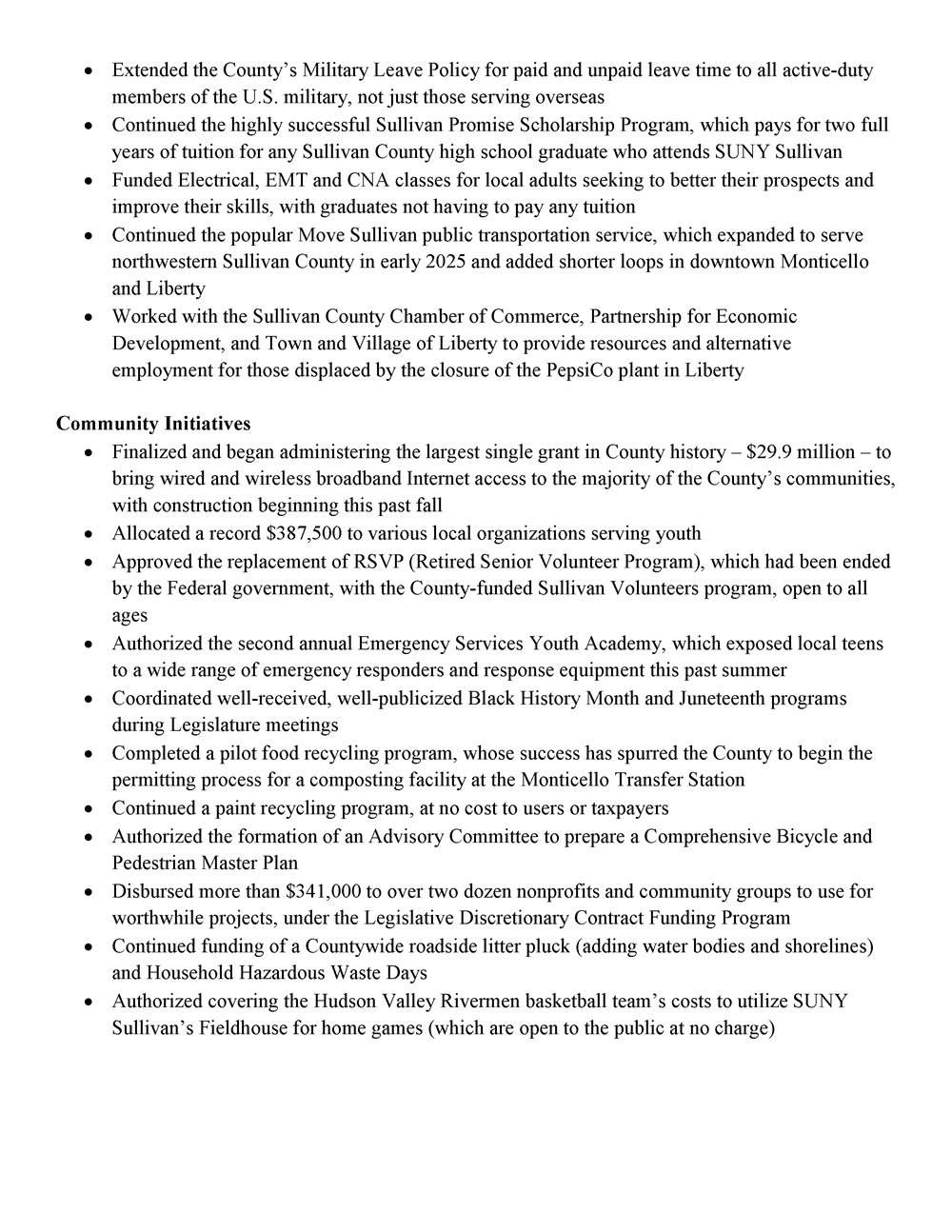 Accomplishments of the Sullivan County Legislature - Page 4