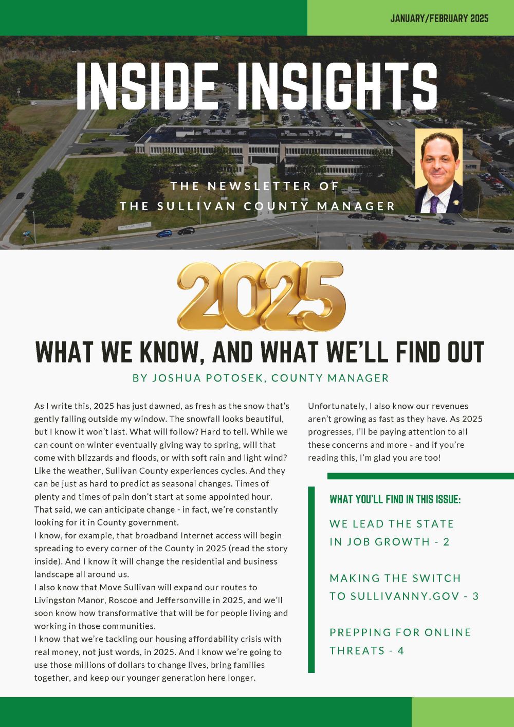 County Manager's January/February 2025 Newsletter