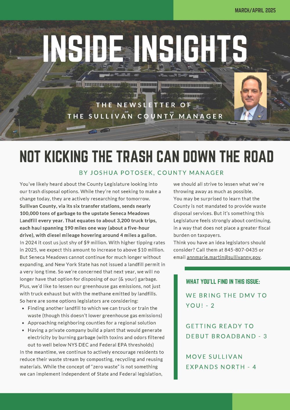 County Manager's March/April 2025 Newsletter