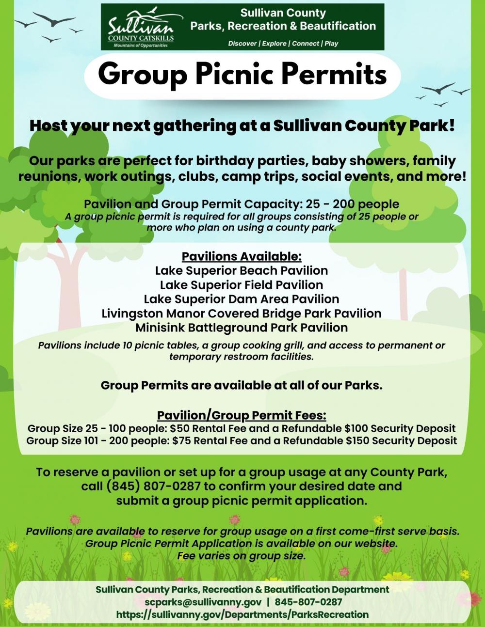 Pavilion & Group Permit Flyer