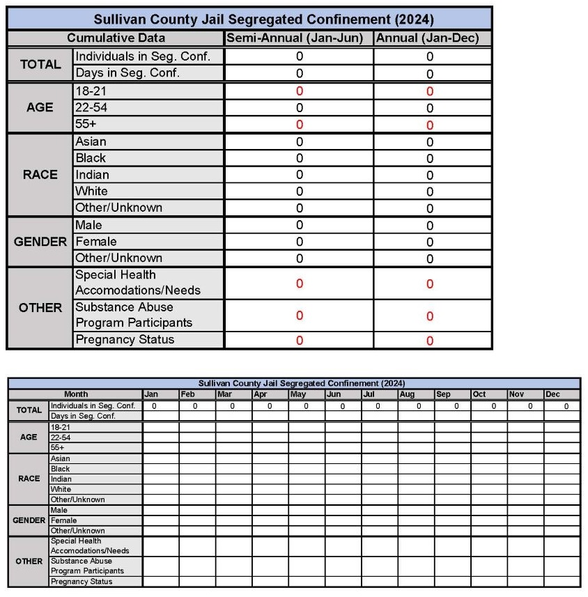 Segregated Confinement Facility Reporting 2024b