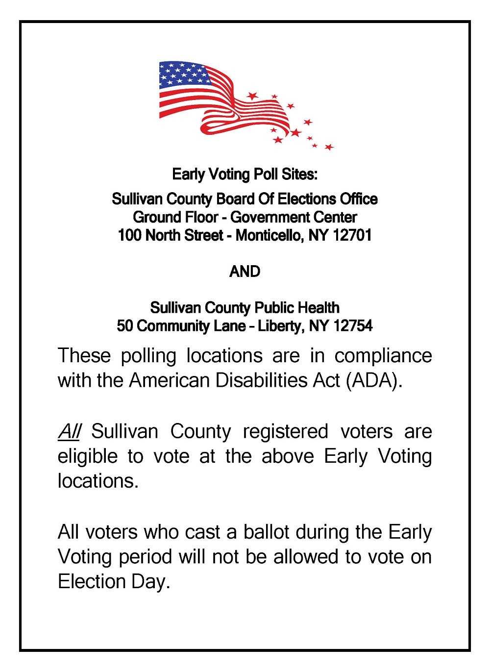 General Election Early Voting Flyer, Page 2 - ENGLISH