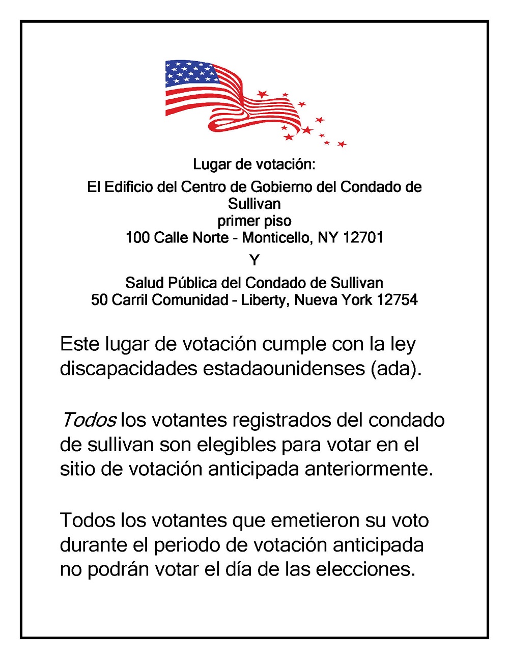 General Election Early Voting Flyer, Page 2 - ESPANOL