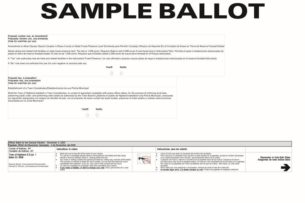 Highland Sample Ballot - Page 2