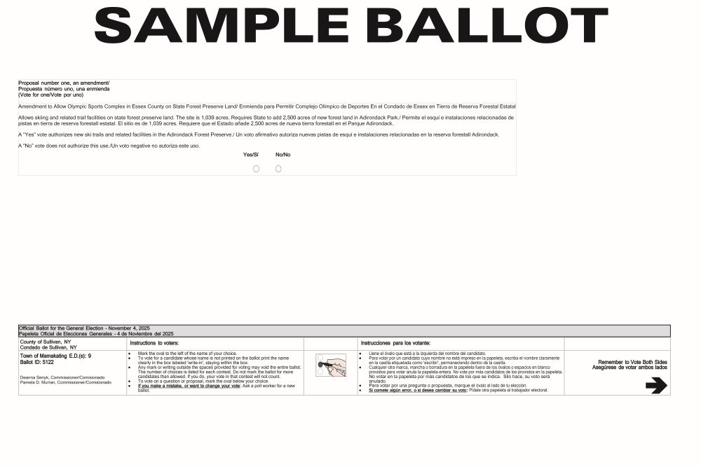 Mamakating Ward 5 Sample Ballot - Page 2