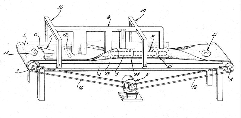 Sketch of original bagel-making machine