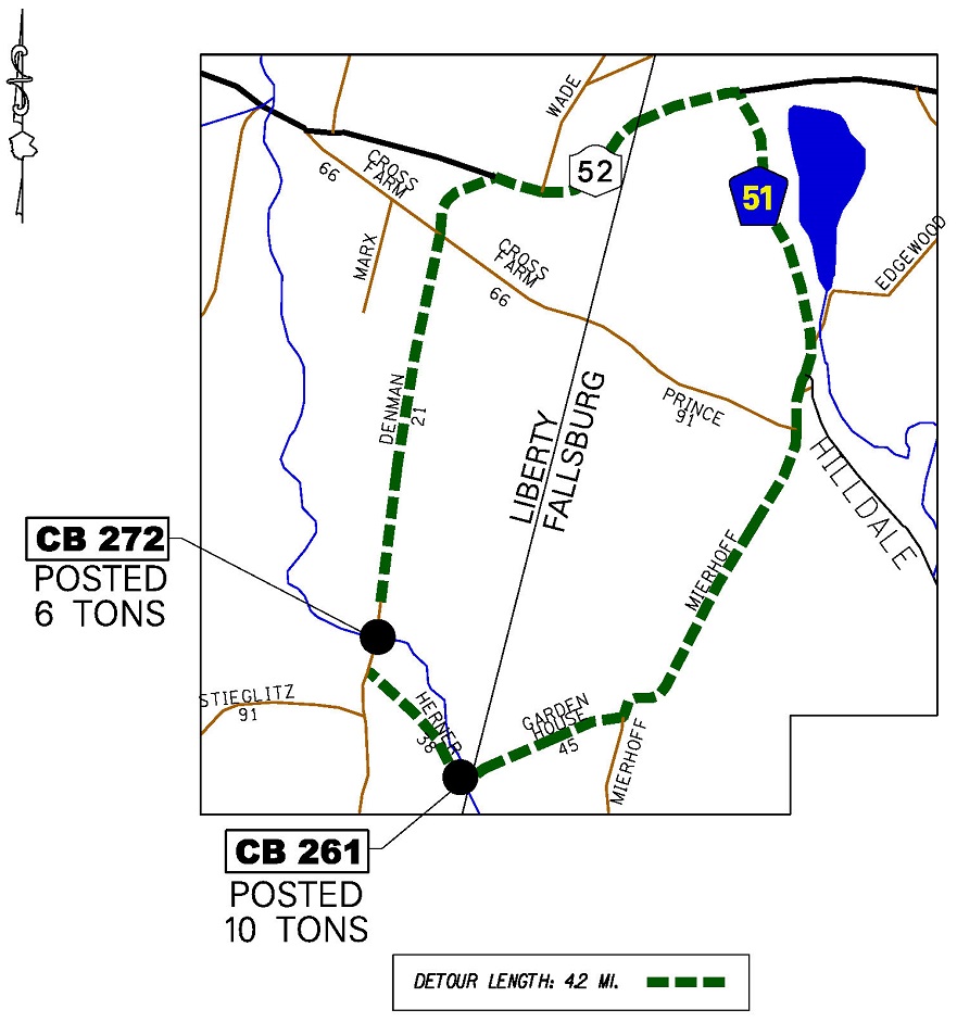 Denman Road Detour Map