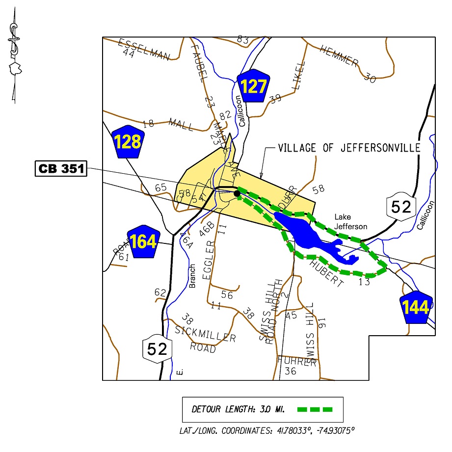 CB 351 Detour Map