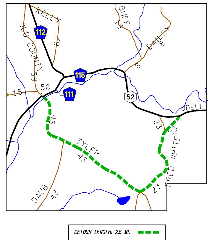 CR 115 Detour Map