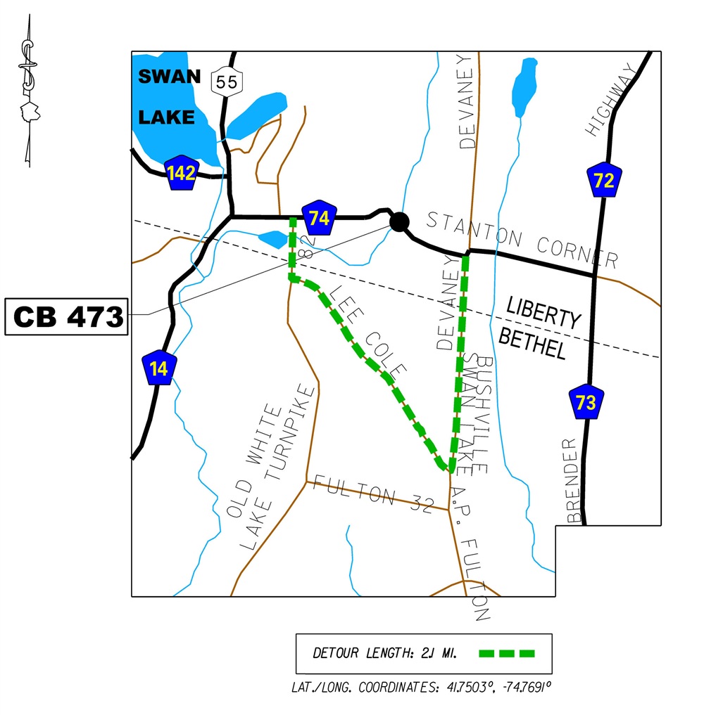 CB 473 Detour Map