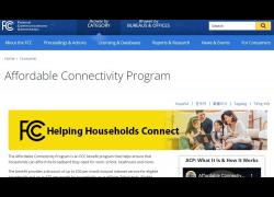 Screenshot of Affordable Connectivity Program Website